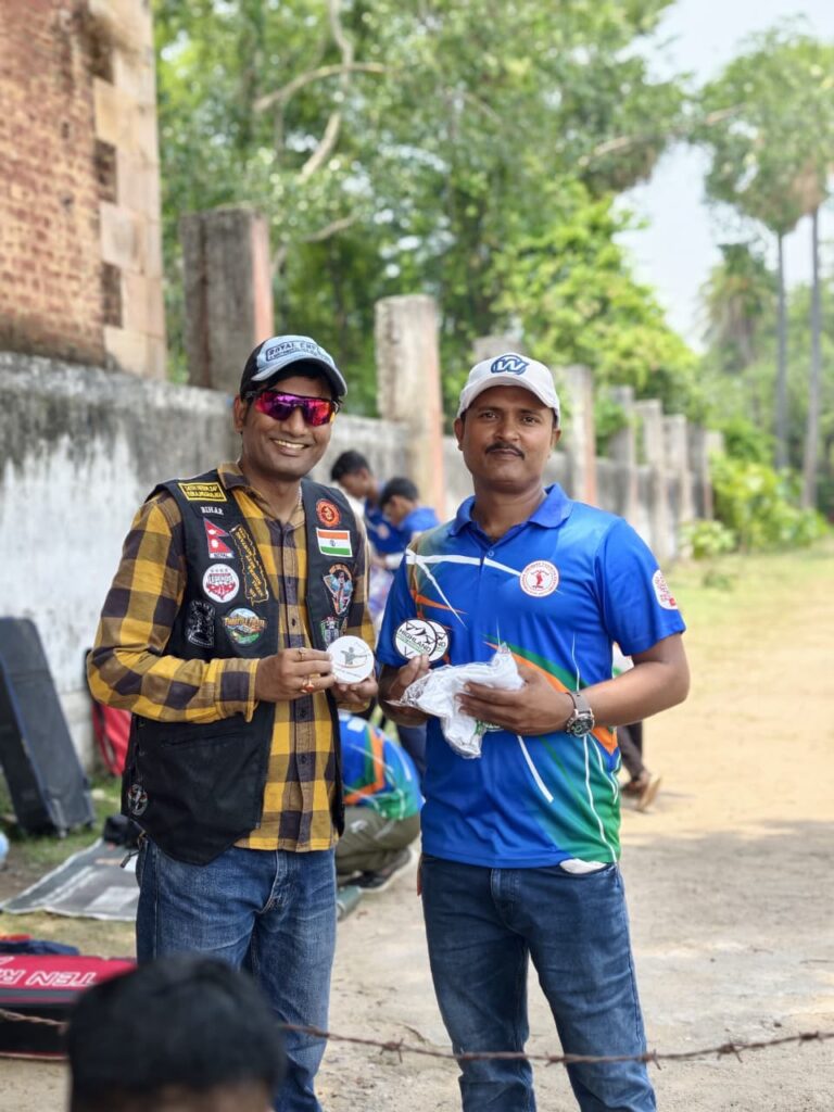 Presenting Highland Moto Adventure gifts to Amit ji — a small token from our community to his.